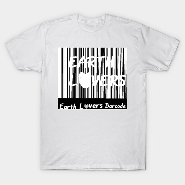 Earth Lovers Barcode Design T-Shirt by 2triadstore